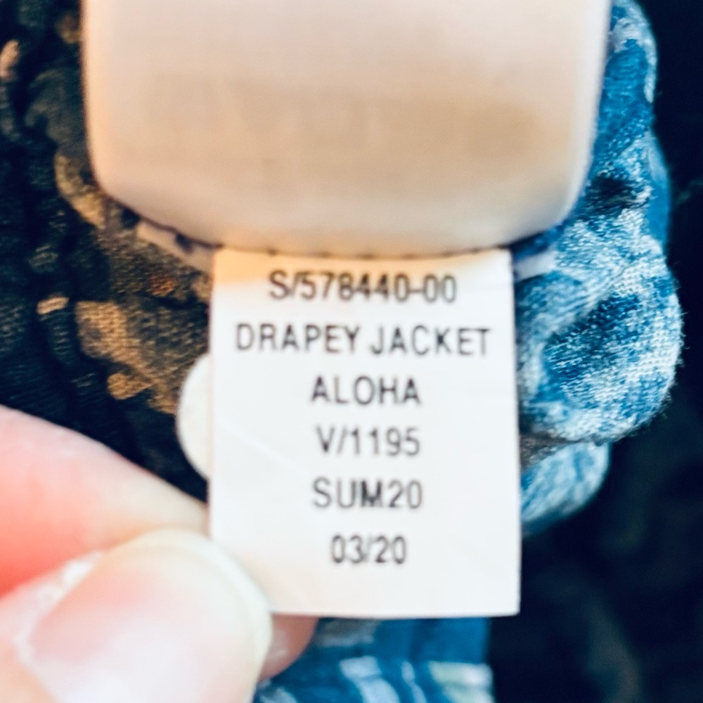 Gap Mockneck Drapey Utility Jacket Cotton Linen Blend, Aloha Tropical Print, Med - Picture 8 of 11